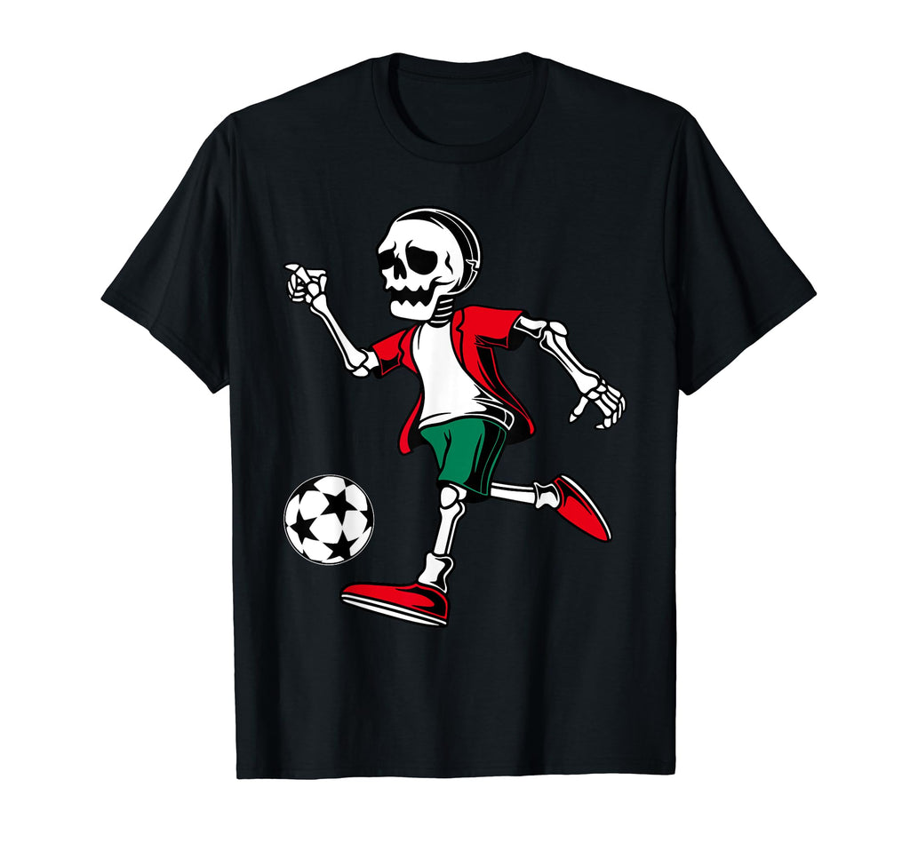Halloween Soccer Skeleton Soccer T-Shirt - Casual Everyday Wear Men Women - T-Shirt, Sweatshirt, Hoodie