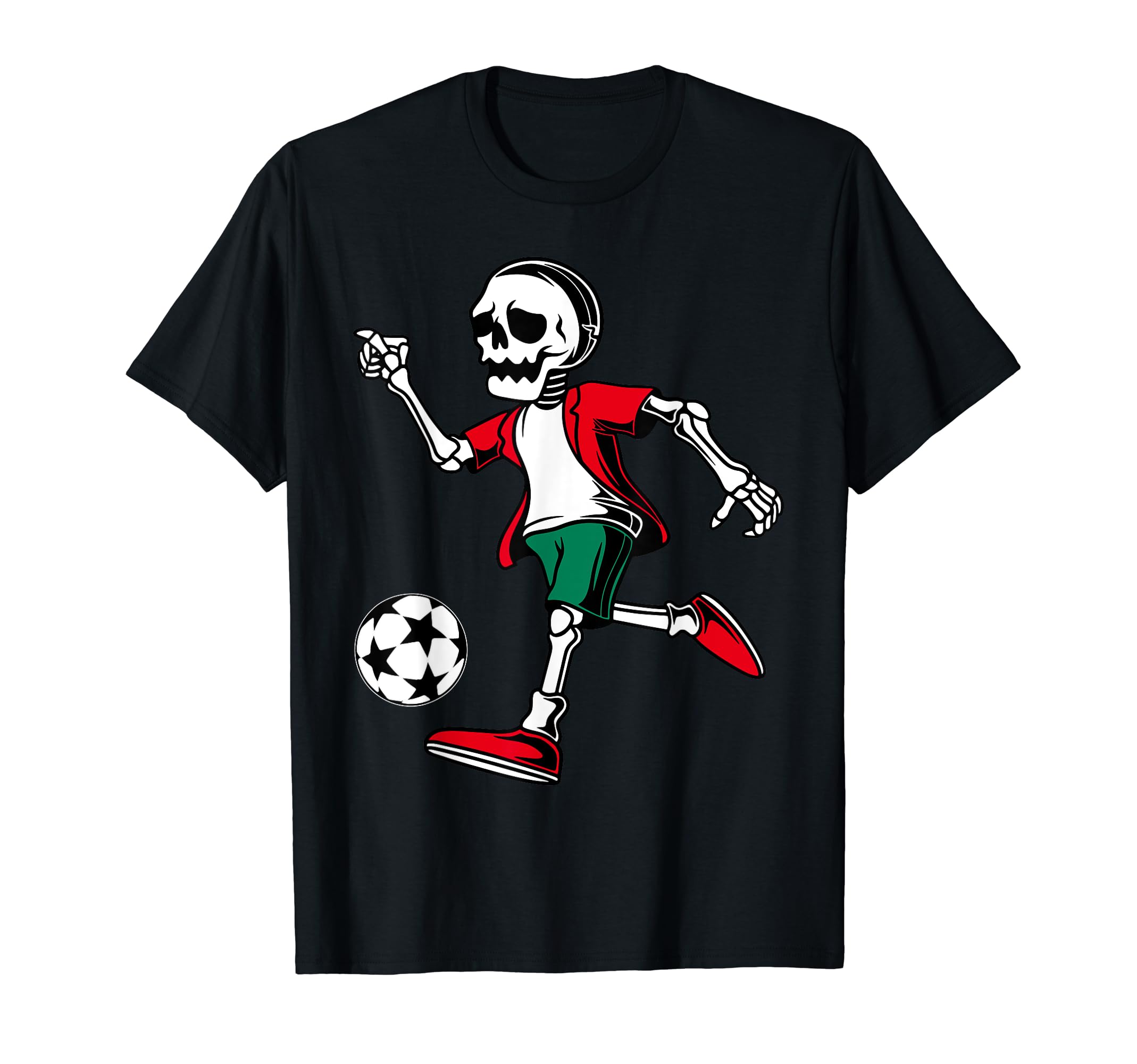 Halloween Soccer Skeleton Soccer T-Shirt - Casual Everyday Wear Men Women - T-Shirt, Sweatshirt, Hoodie
