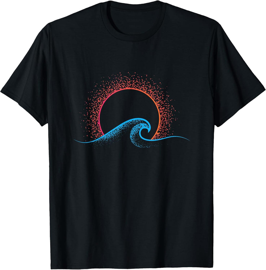 Boho Minimalist Sun Ocean Wave Art Summer Theme - Adult & Kids T-Shirts, Sweatshirts & Hoodies apparel design preview 1