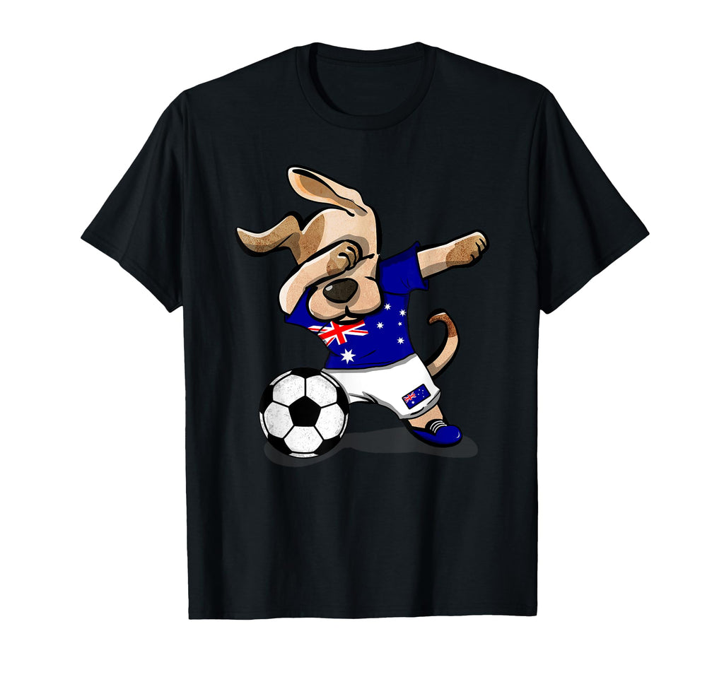 Dog Dabbing Soccer Australia Jersey T-Shirt - Custom Art Print for Adults - T-Shirt, Sweatshirt, Hoodie