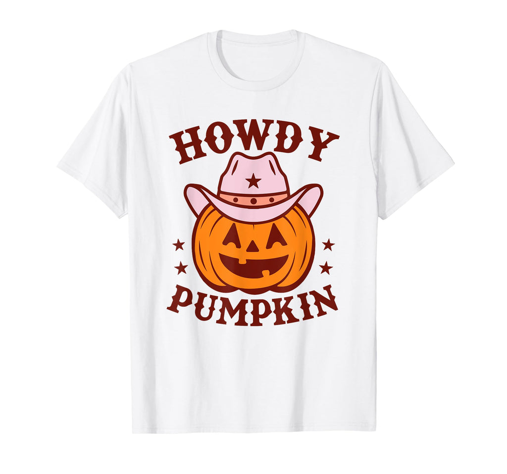 Howdy Pumpkin Autumn Western Halloween T-Shirt - Graphic Print Unisex - T-Shirt, Sweatshirt, Hoodie