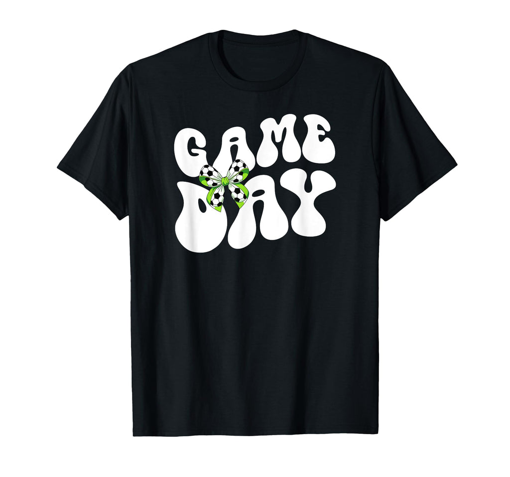 Groovy Soccer Game Day Bow Game Day T-Shirt - Aesthetic Graphic Men Women - T-Shirt, Sweatshirt, Hoodie