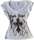 Women Y2K Gothic V-Neck Dark Aesthetic Graphic Slim - Adult & Kids T-Shirts, Sweatshirts & Hoodies apparel design preview 1