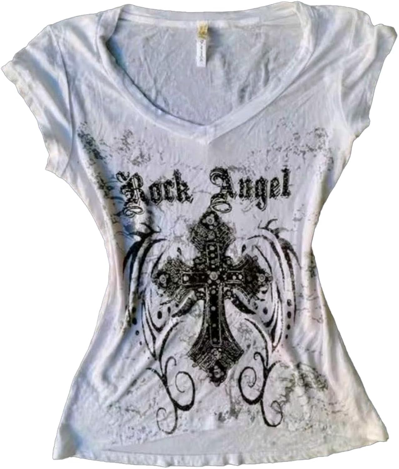 Women Y2K Gothic V-Neck Dark Aesthetic Graphic Slim - Adult & Kids T-Shirts, Sweatshirts & Hoodies apparel design preview 1