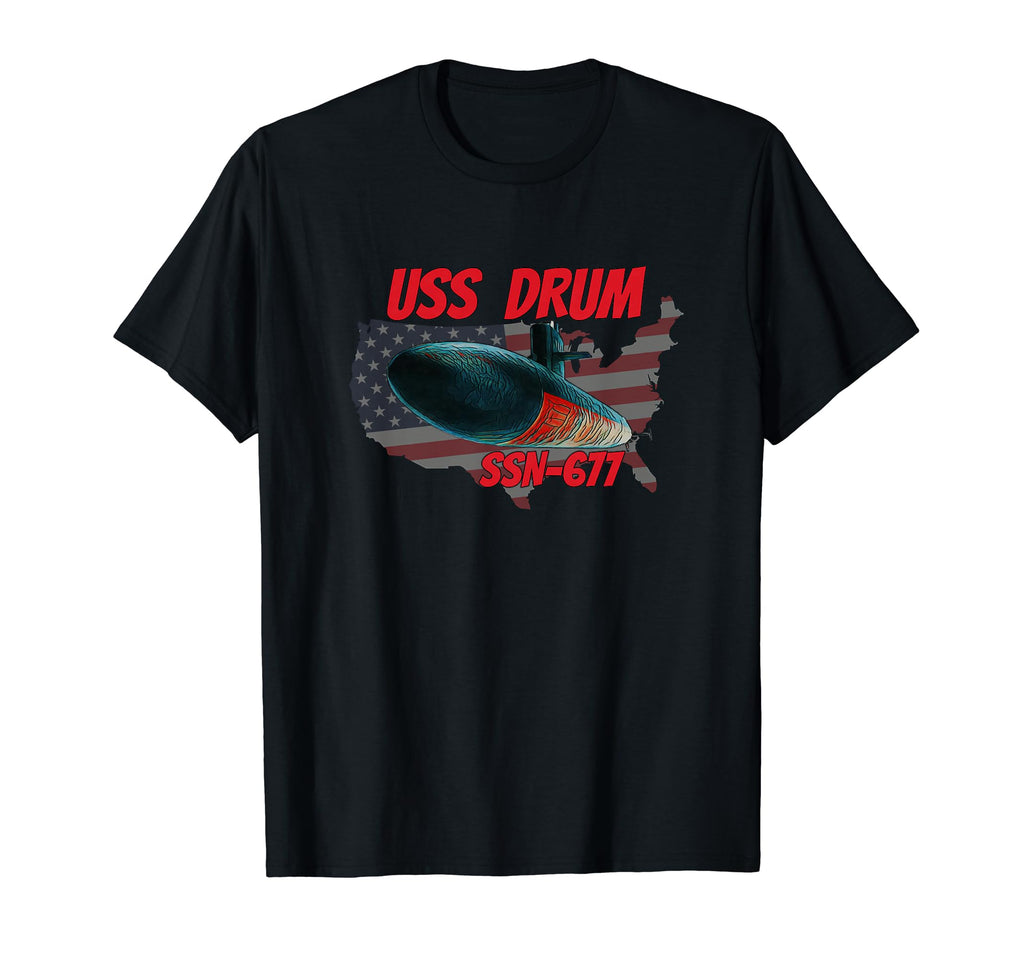 Uss Drum Ssn 677 Submarine Veterans T-Shirt - Custom Art Print for Adults - T-Shirt, Sweatshirt, Hoodie