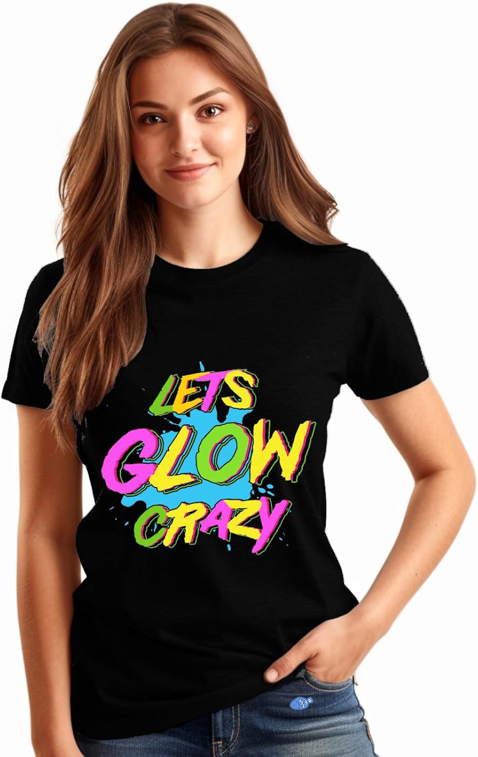 Let's Glow Crazy for Women Retro 80's 90's Party - Adult & Kids T-Shirts, Sweatshirts & Hoodies apparel design preview 1