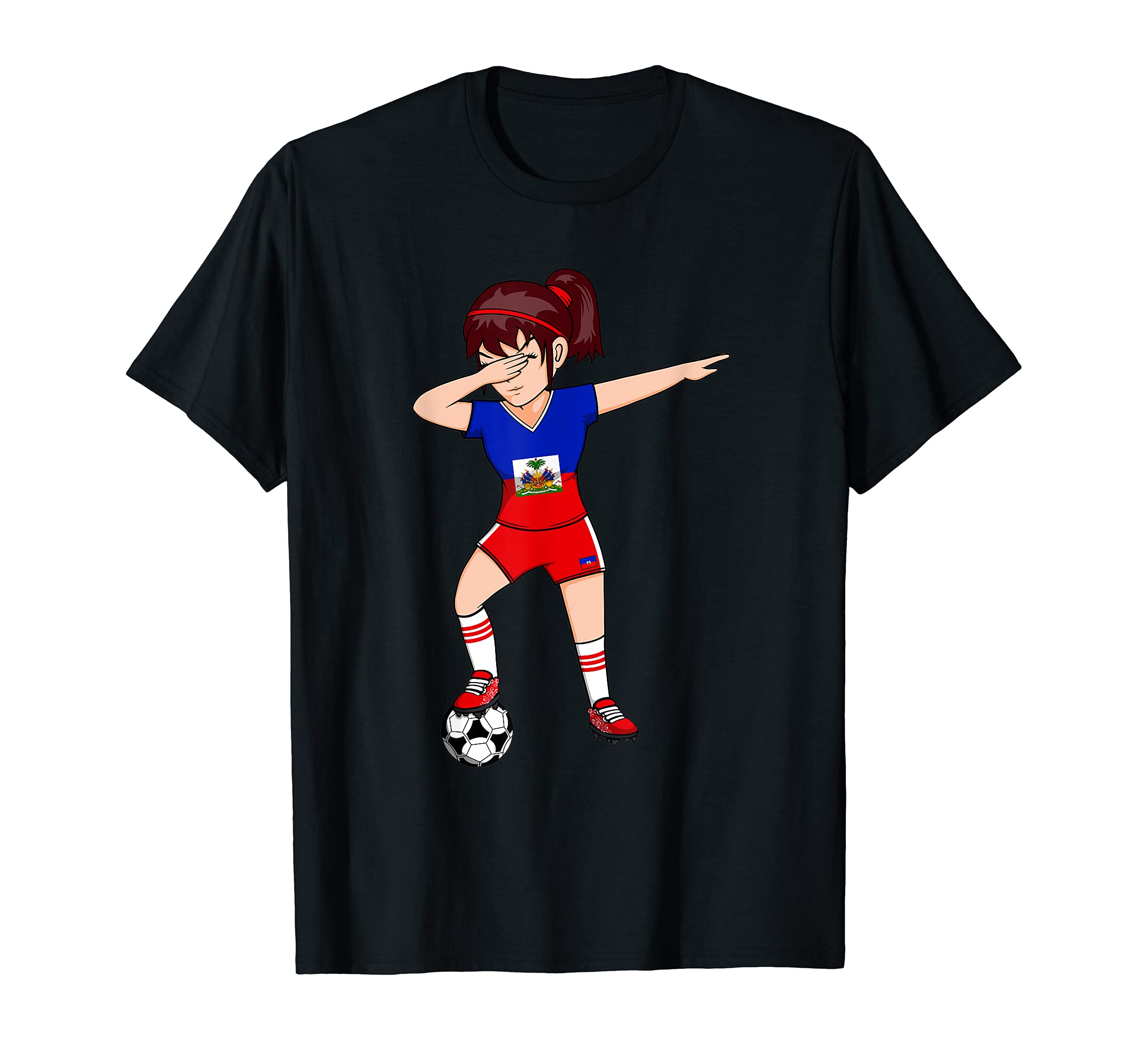 Dabbing Soccer Haiti Jersey Haitian T-Shirt - Graphic Print Unisex - T-Shirt, Sweatshirt, Hoodie