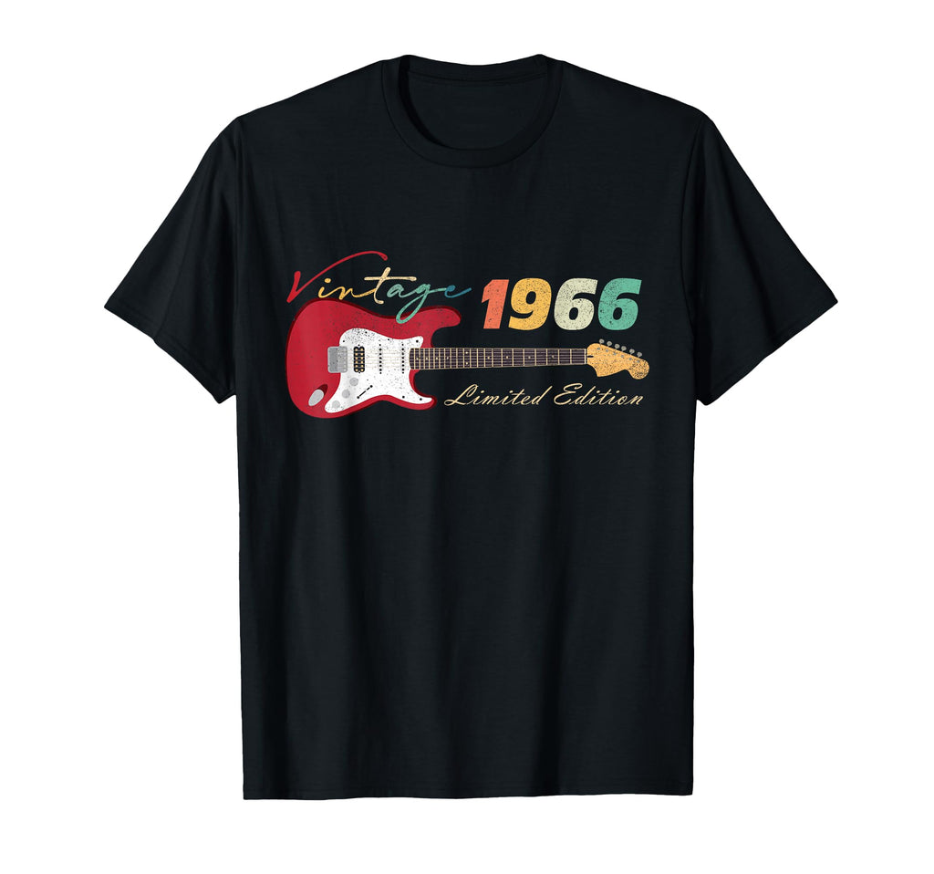1966 60Th Birthday Gifts Guitar Lovers T-Shirt - Novelty Apparel Men Women - T-Shirt, Sweatshirt, Hoodie