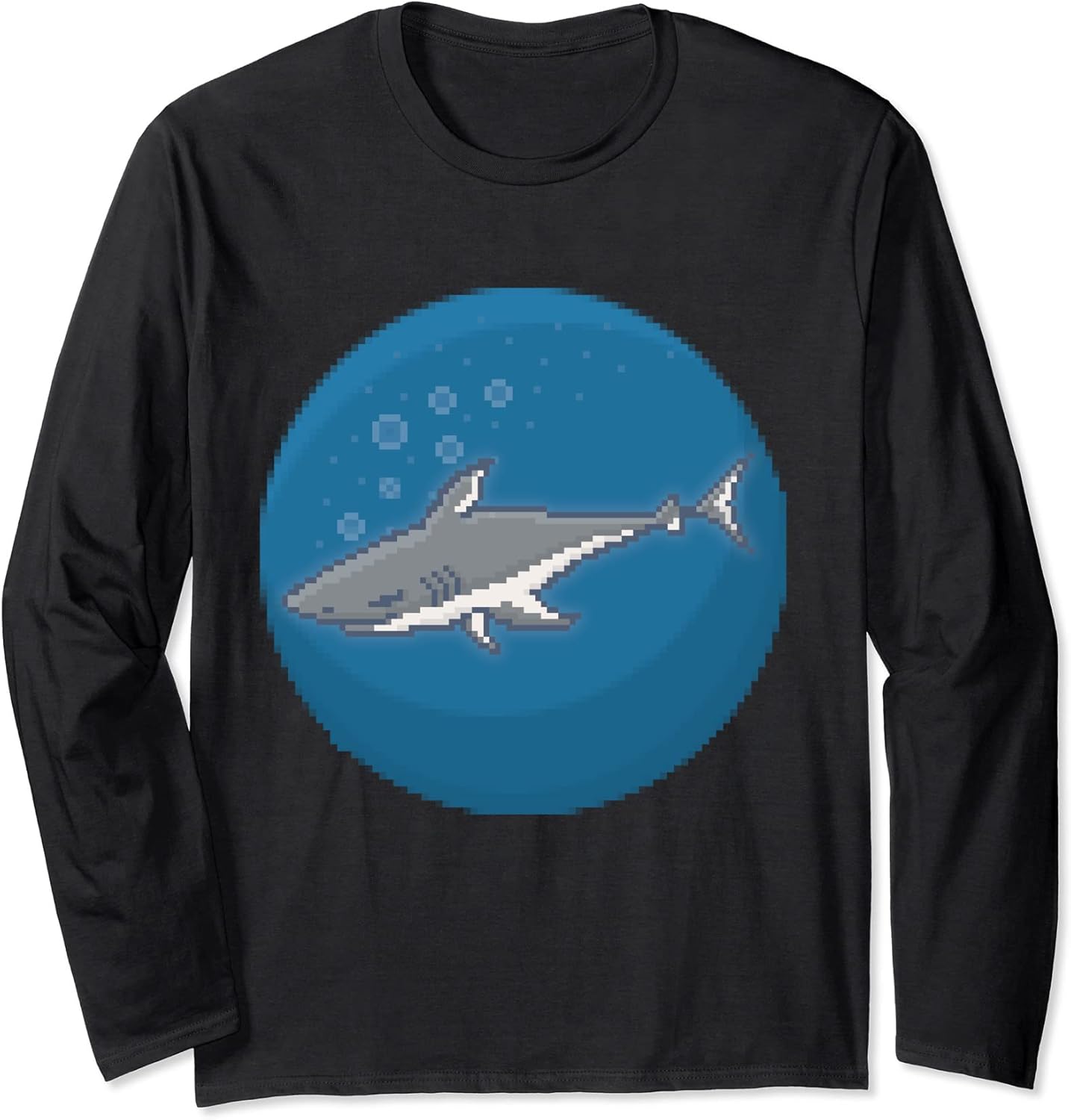 Pixel Art Shark Underwater - Adult & Kids T-Shirts, Sweatshirts & Hoodies apparel design preview 1