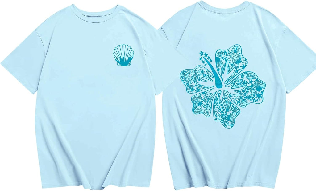 Girls Cute Hawaiian Beach Kids Pink Hibiscus Flower - Adult & Kids T-Shirts, Sweatshirts & Hoodies apparel design preview 1