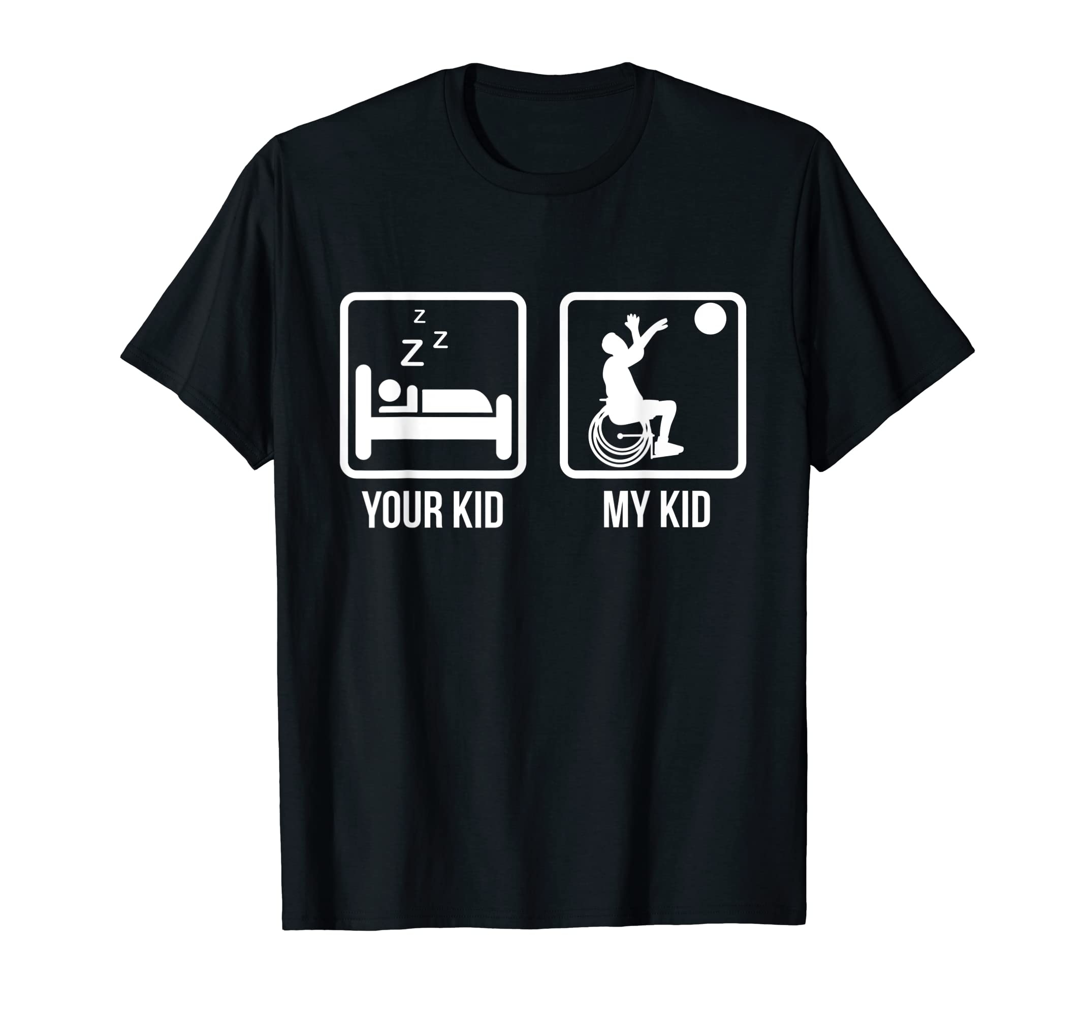 Wheelchair Basketball Player Mom Dad T-Shirt - Minimalist Print Unisex - T-Shirt, Sweatshirt, Hoodie