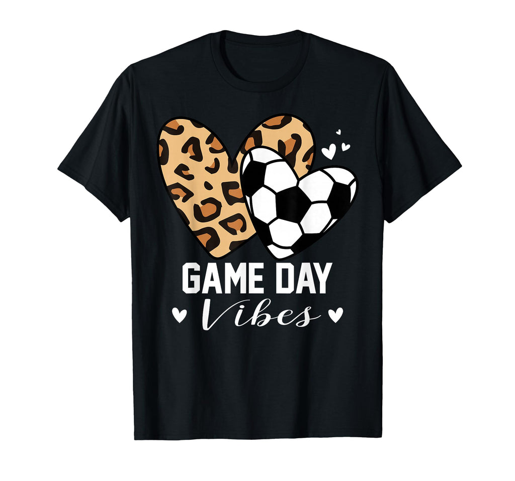 Game Day Vibes Funny Soccer Mom Leopard T-Shirt - Novelty Apparel Unisex - T-Shirt, Sweatshirt, Hoodie