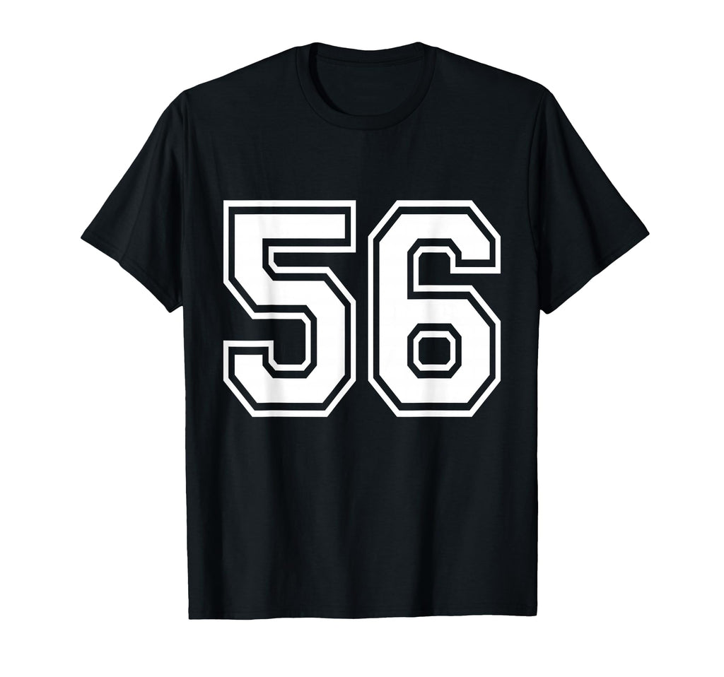 Number 56 Front Back Varsity Sports T-Shirt - Minimalist Print for Adults - T-Shirt, Sweatshirt, Hoodie