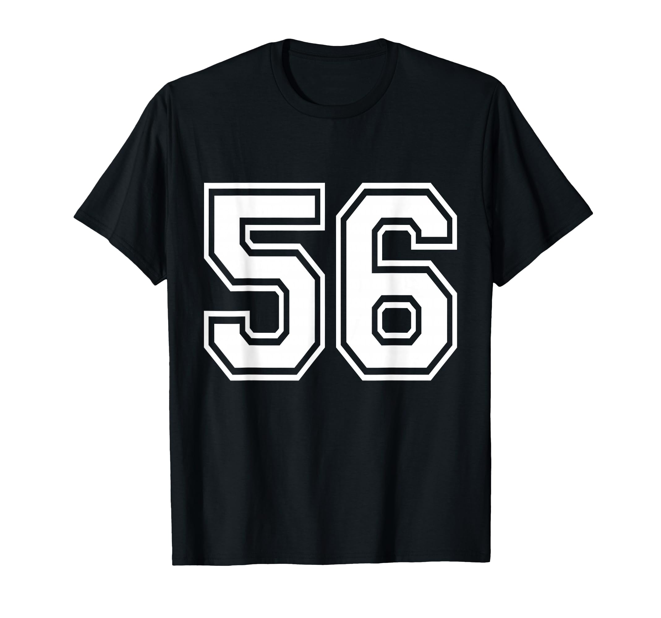 Number 56 Front Back Varsity Sports T-Shirt - Minimalist Print for Adults - T-Shirt, Sweatshirt, Hoodie