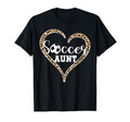Soccer Aunt Leopard Heart Proud Auntie T-Shirt - Novelty Apparel Unisex - T-Shirt, Sweatshirt, Hoodie