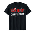 Merry Buffalo Plaid Red Santa Hat T-Shirt - Fun Novelty Design for Adults - T-Shirt, Sweatshirt, Hoodie