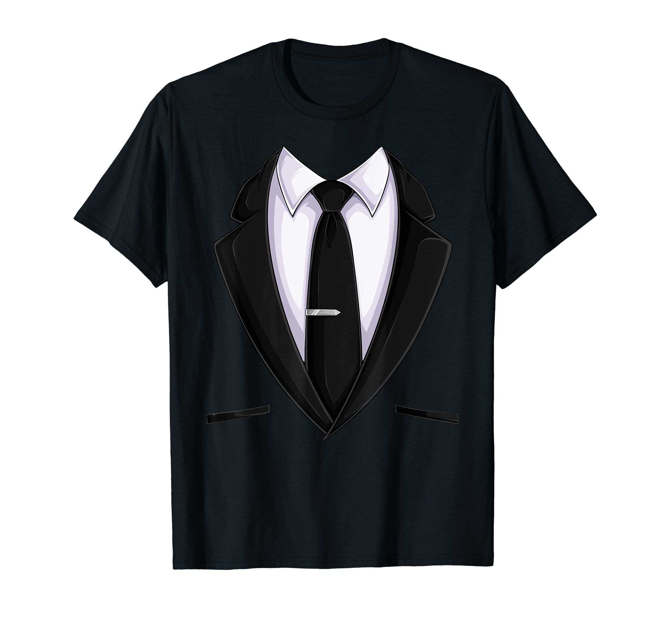 Black White Suit Tie Tuxedo Bow Tie T-Shirt - Trendy Graphic for Adults - T-Shirt, Sweatshirt, Hoodie