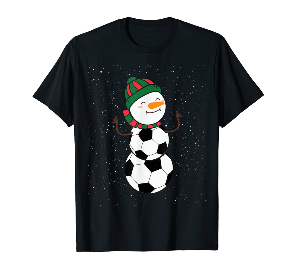 Funny Soccer Ball Snowman Winter Hat T-Shirt - Graphic Print Men Women - T-Shirt, Sweatshirt, Hoodie