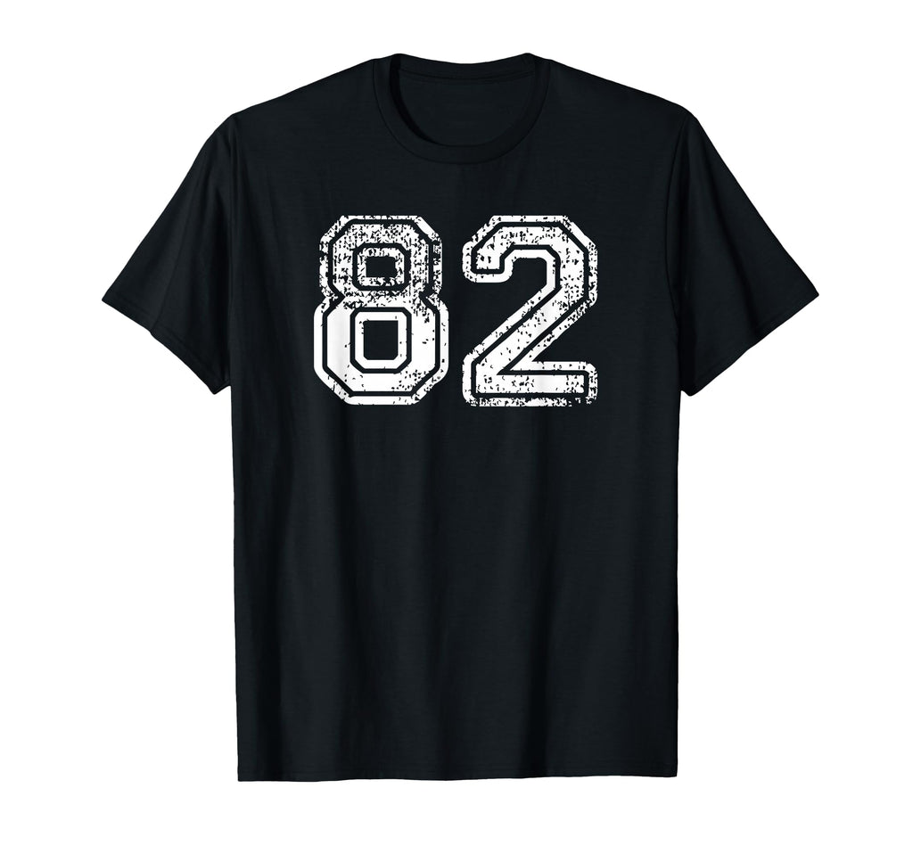 Number 82 Baseball Football Soccer T-Shirt - Novelty Apparel for Adults - T-Shirt, Sweatshirt, Hoodie
