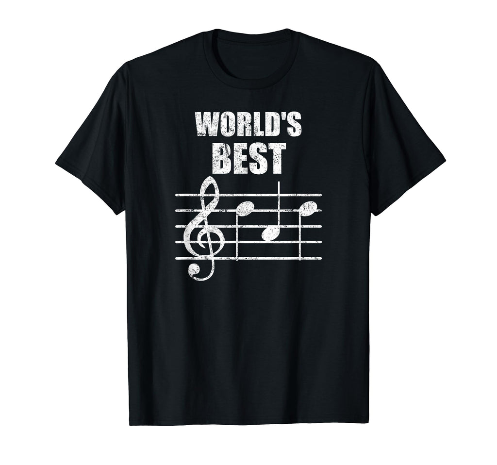 Worlds Best Dad Treble Clef Musician Funny T-Shirt - Graphic Print Unisex - T-Shirt, Sweatshirt, Hoodie