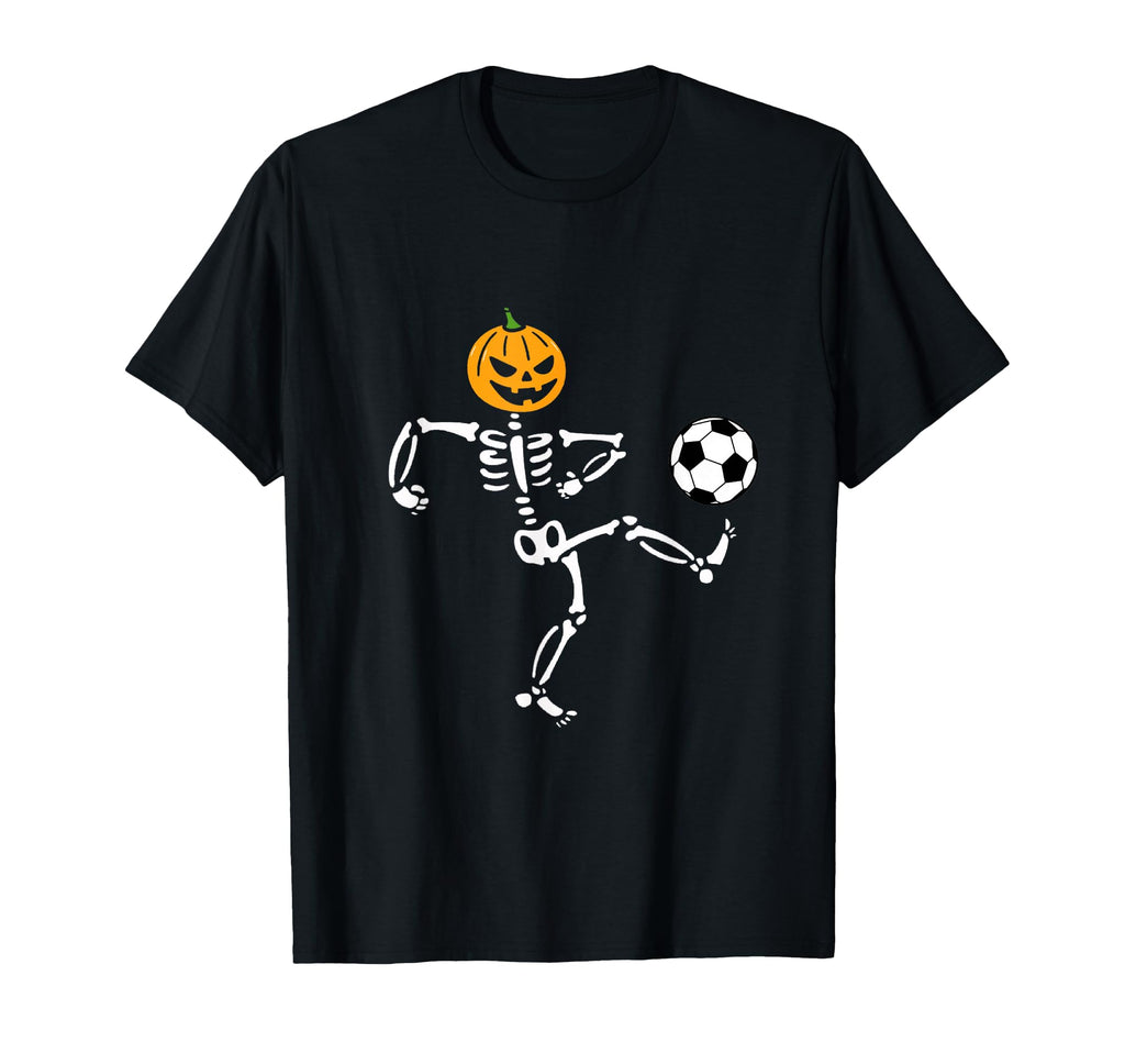 Pumpkin Skeleton Soccer Player T-Shirt - Casual Everyday Wear Unisex - T-Shirt, Sweatshirt, Hoodie