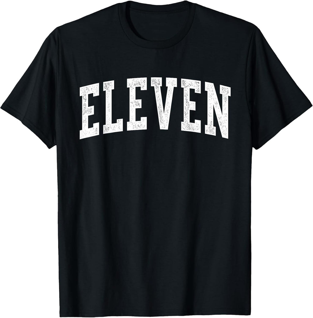 Eleven Minimalist 11th Birthday Design 11-Year-Old - Adult & Kids T-Shirts, Sweatshirts & Hoodies apparel design preview 1