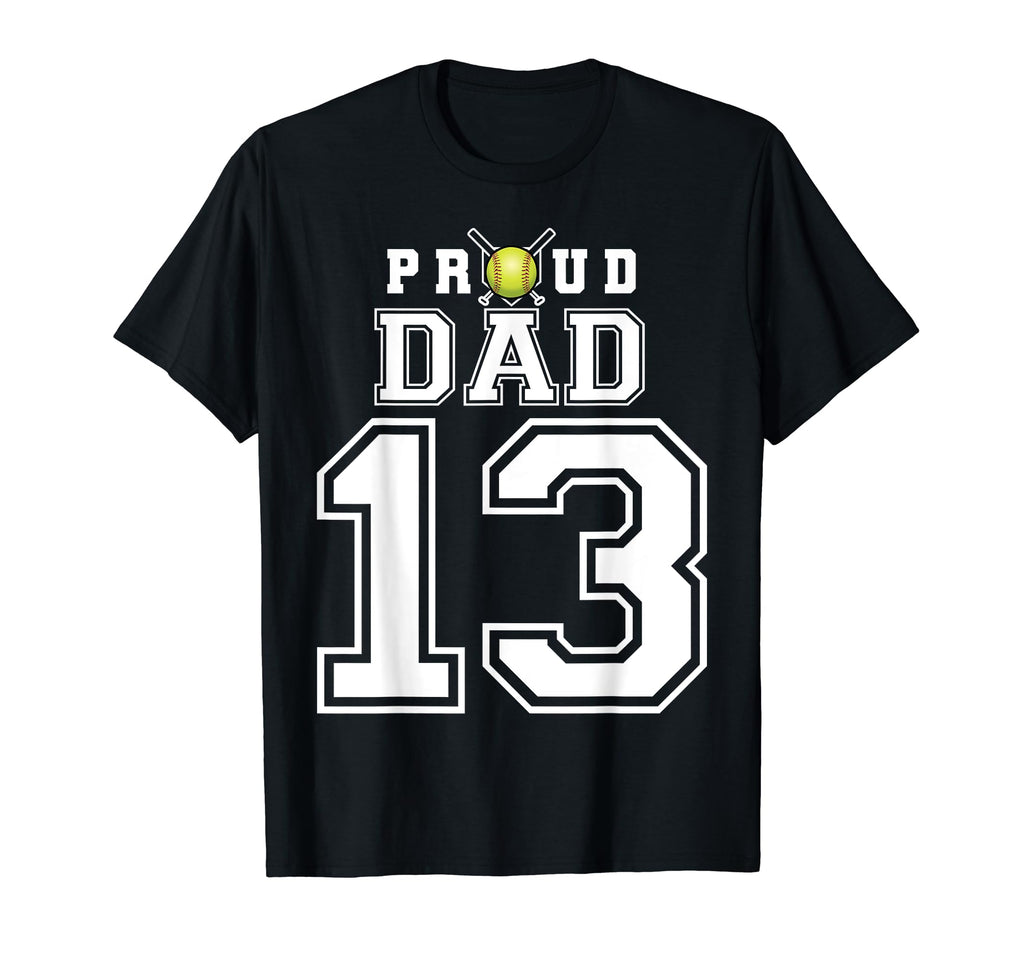 Custom Proud Dad Softball Player T-Shirt - Custom Art Print for Adults - T-Shirt, Sweatshirt, Hoodie