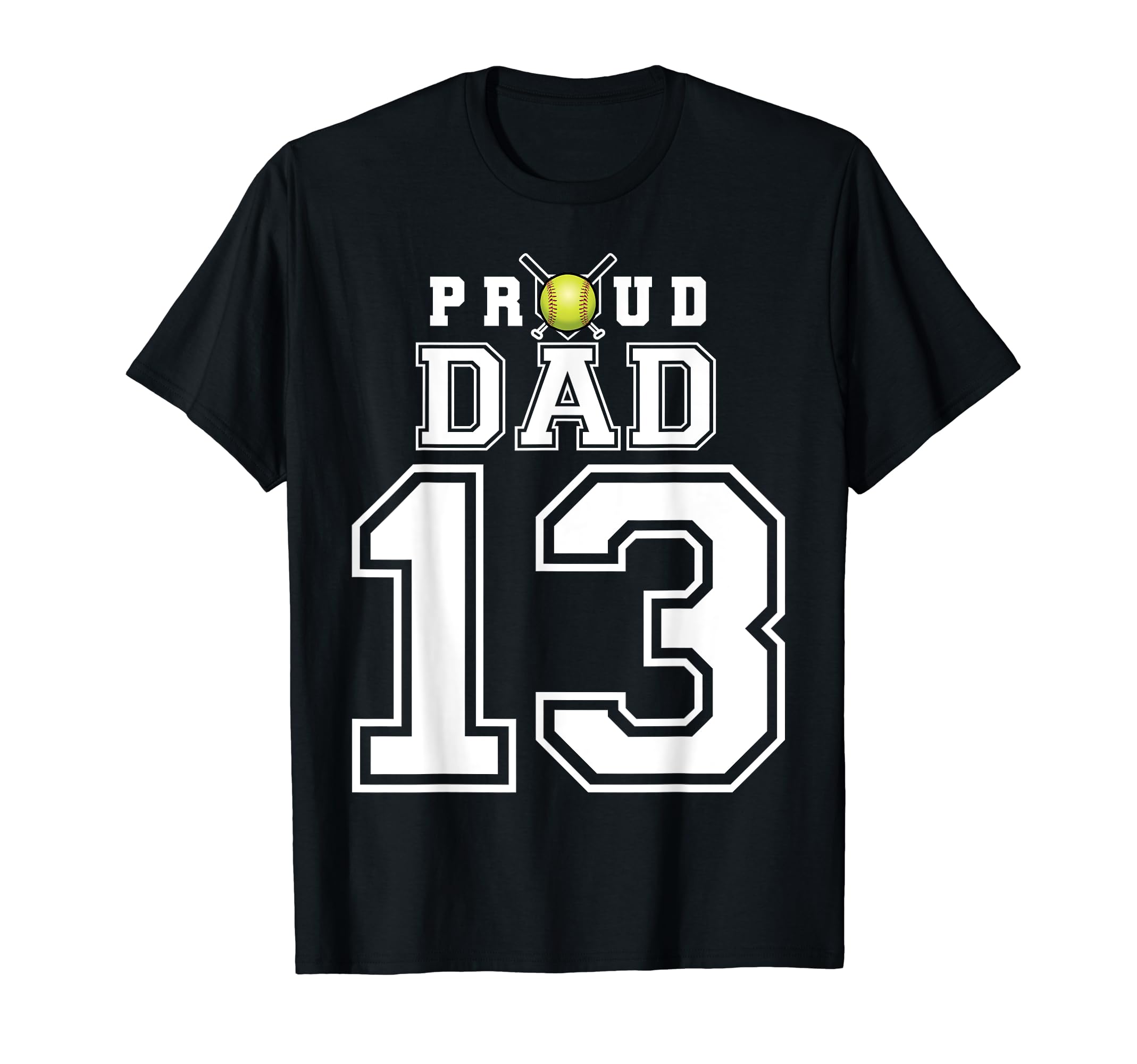 Custom Proud Dad Softball Player T-Shirt - Custom Art Print for Adults - T-Shirt, Sweatshirt, Hoodie