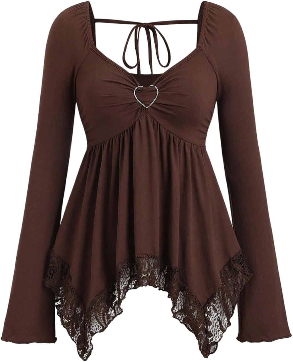 Women's Y2k Babydoll Tops Goth Lace Trim Peplum Tie - Adult & Kids T-Shirts, Sweatshirts & Hoodies apparel design preview 1