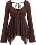 Women's Y2k Babydoll Tops Goth Lace Trim Peplum Tie - Adult & Kids T-Shirts, Sweatshirts & Hoodies apparel design preview 1