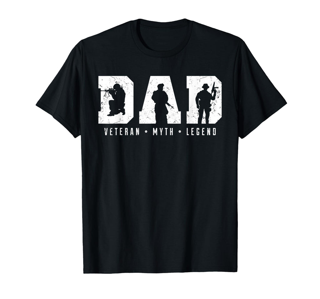 Dad Veteran Myth Legend Dad Military T-Shirt - Novelty Apparel for Adults - T-Shirt, Sweatshirt, Hoodie
