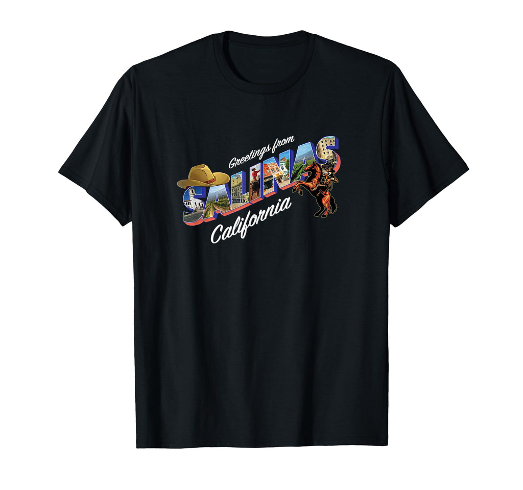 Salinas California Large Letter Postcard T-Shirt - Graphic Print Men Women - T-Shirt, Sweatshirt, Hoodie