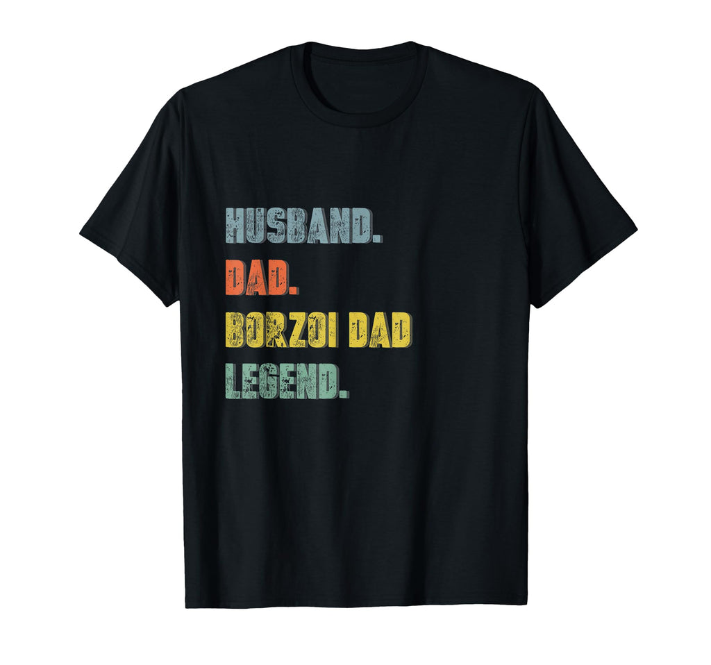 Mens Husband Dad Borzoi Dad Legend T-Shirt - Trendy Graphic Men Women - T-Shirt, Sweatshirt, Hoodie