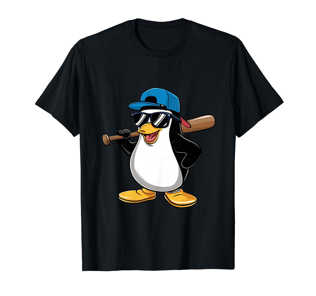 Penguin Baseball Panda Playing Baseball T-Shirt - Trendy Graphic Unisex - T-Shirt, Sweatshirt, Hoodie