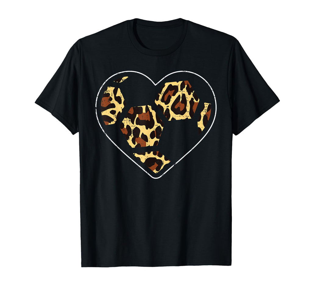 Soccer Ball Heart Leopard Football Animal T-Shirt - Unique Graphic Unisex - T-Shirt, Sweatshirt, Hoodie