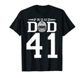 Custom Number 41 Proud Football Dad T-Shirt - Minimalist Print for Adults - T-Shirt, Sweatshirt, Hoodie