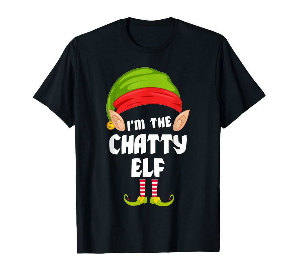 Funny Chatty Elf Matching Family Group Pj T-Shirt - Custom Art Print Unisex - T-Shirt, Sweatshirt, Hoodie