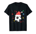 Soccer Ball Santa Hat Funny Sport T-Shirt - Trendy Graphic Unisex - T-Shirt, Sweatshirt, Hoodie