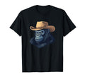 Fun Gorilla Face Cowboy Hat Rodeo T-Shirt - Minimalist Print for Adults - T-Shirt, Sweatshirt, Hoodie