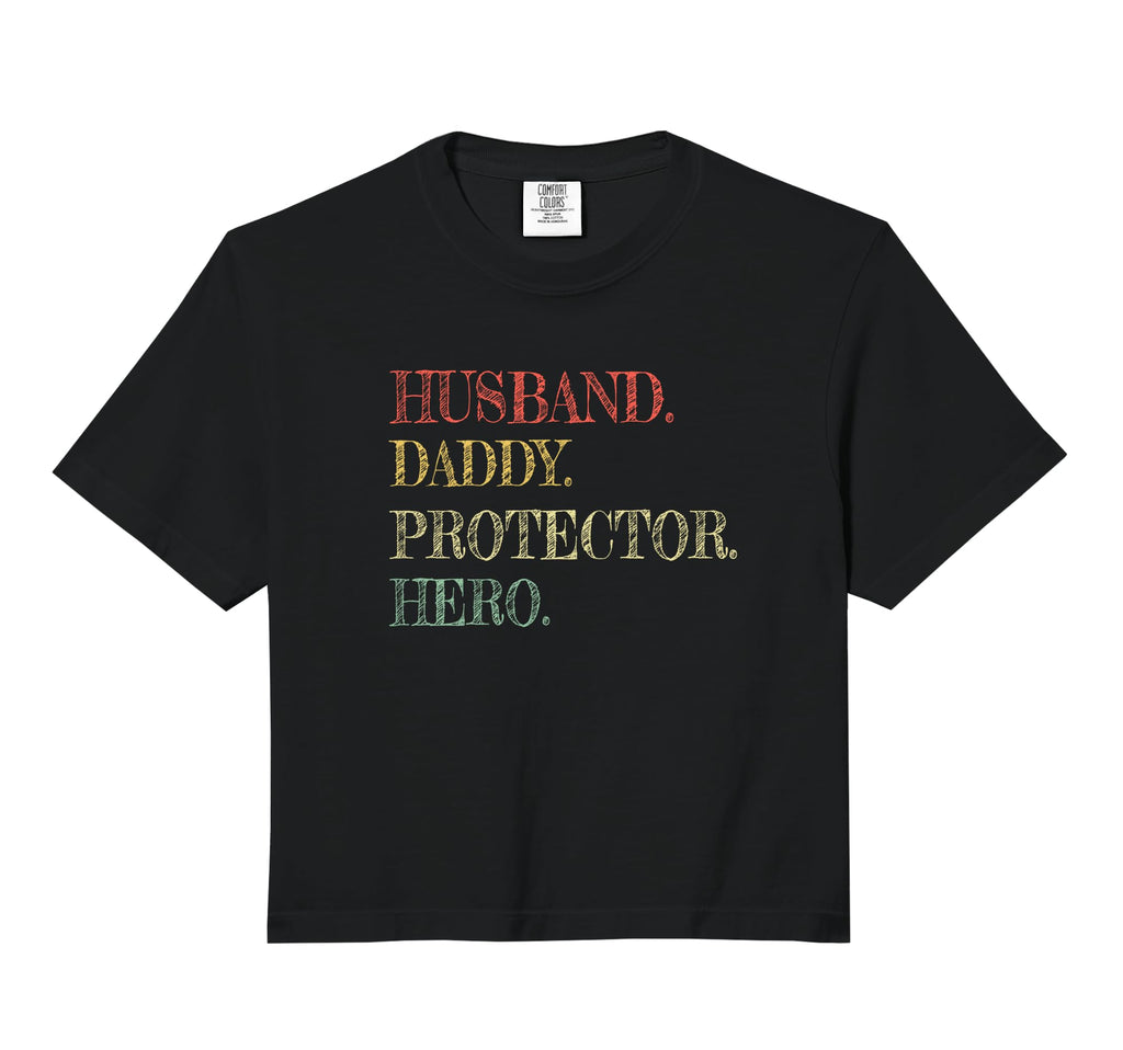 Husband Daddy Protector Hero Funny Proud T-Shirt - Minimalist Print Unisex - T-Shirt, Sweatshirt, Hoodie