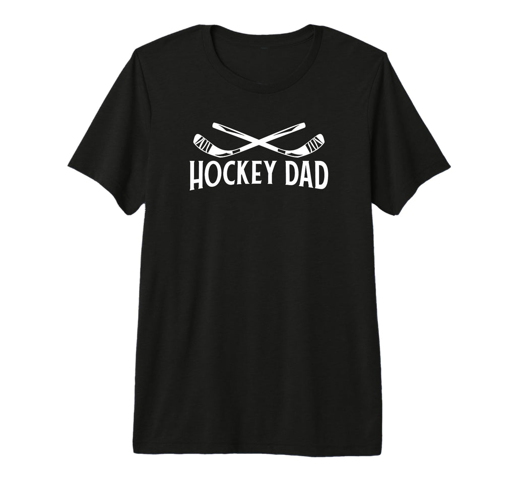 Hockey Dad Funny Hockey Tri Blend T-Shirt - Fun Novelty Design Unisex - T-Shirt, Sweatshirt, Hoodie