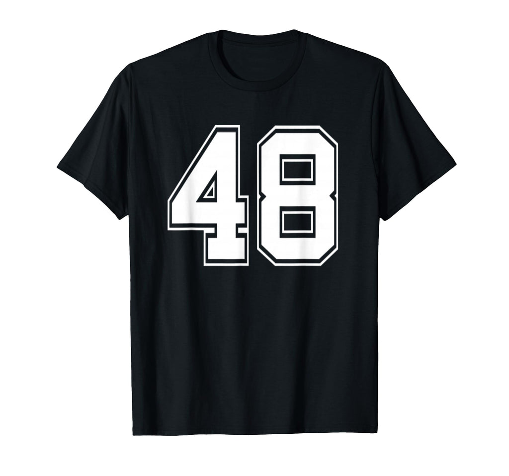Number 48 Baseball Football Soccer T-Shirt - Minimalist Print Unisex - T-Shirt, Sweatshirt, Hoodie