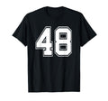 Number 48 Baseball Football Soccer T-Shirt - Minimalist Print Unisex - T-Shirt, Sweatshirt, Hoodie