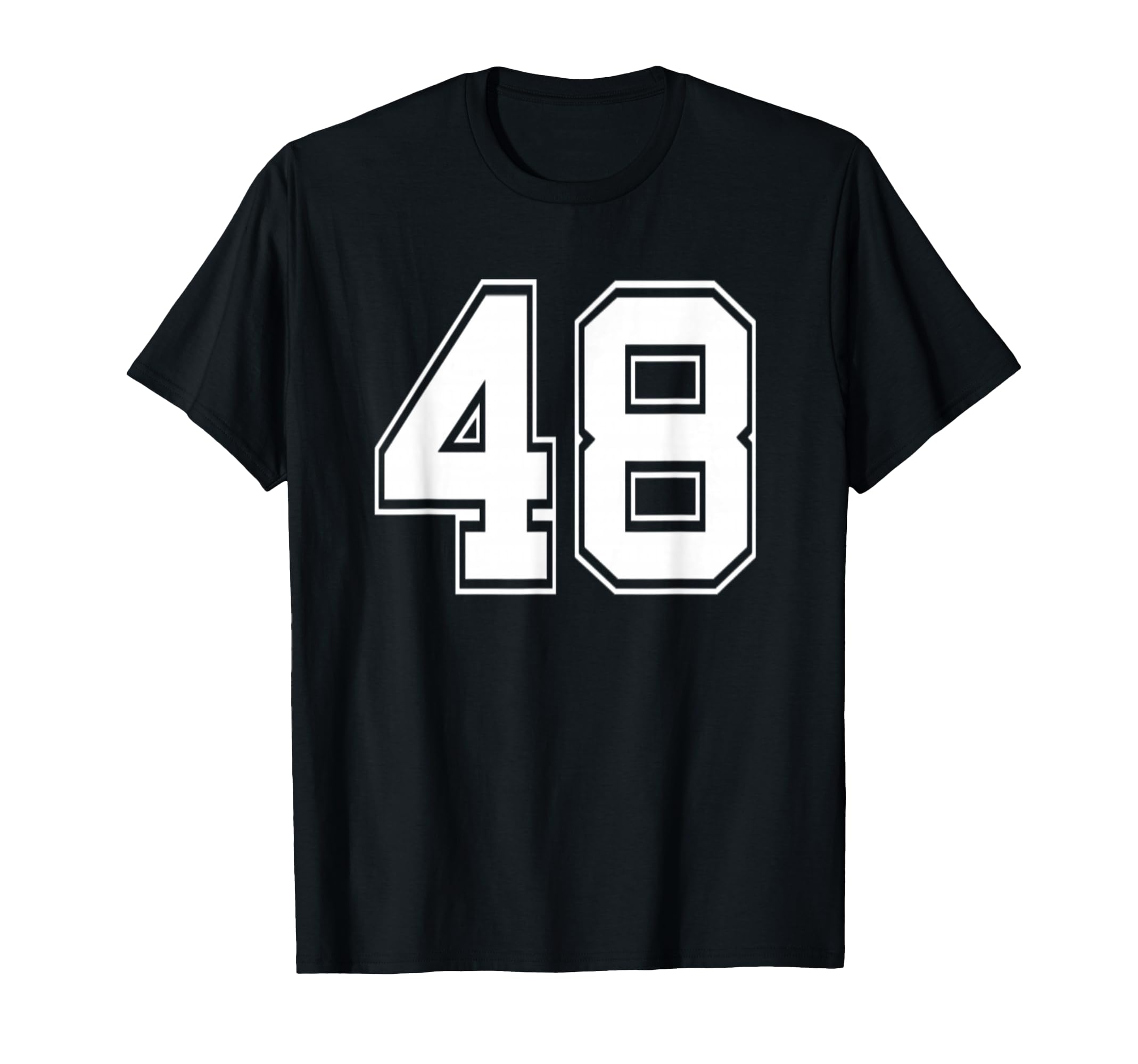 Number 48 Baseball Football Soccer T-Shirt - Minimalist Print Unisex - T-Shirt, Sweatshirt, Hoodie
