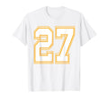 Number 27 Red Yellow White Football T-Shirt - Trendy Graphic Men Women - T-Shirt, Sweatshirt, Hoodie