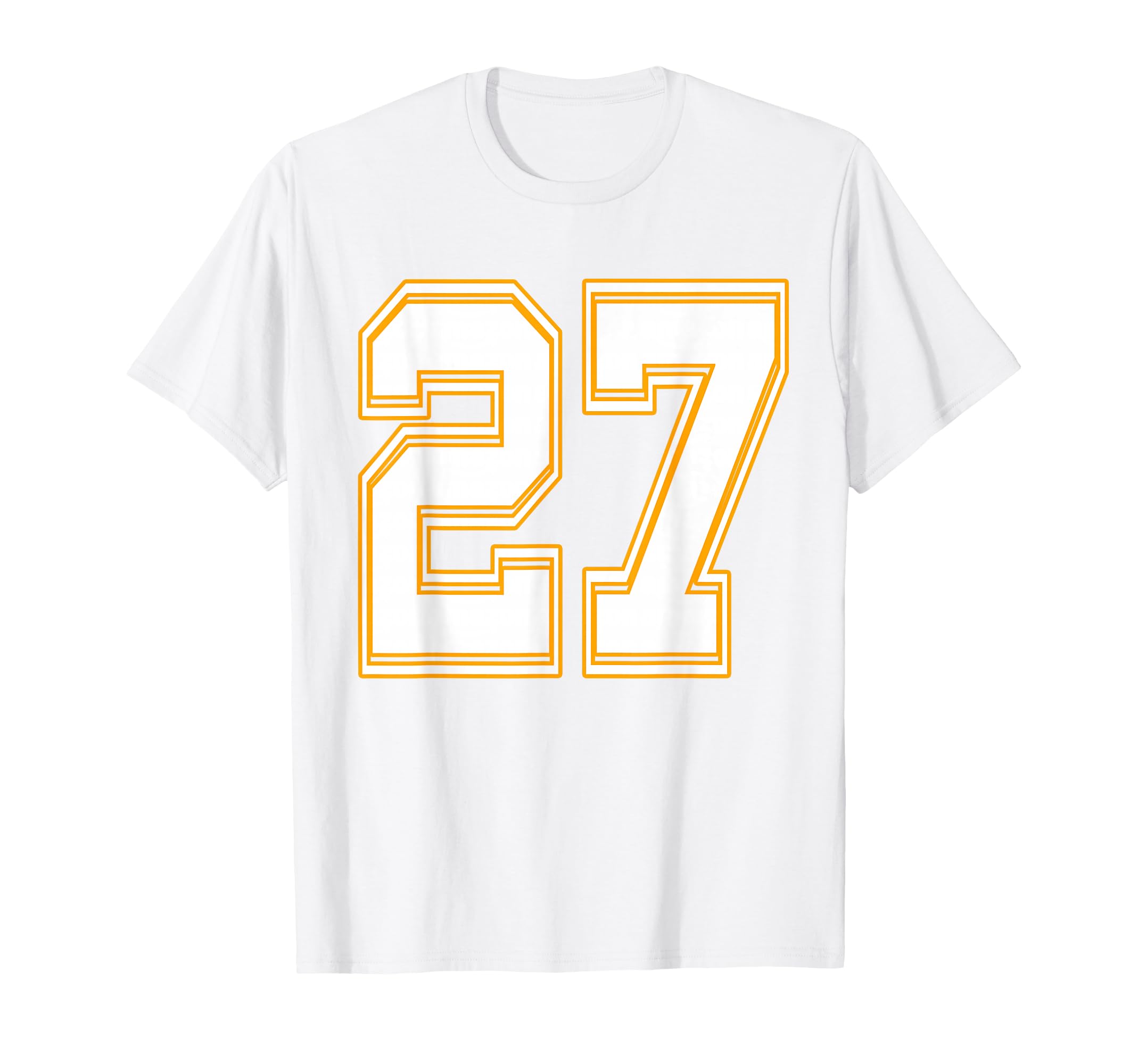 Number 27 Red Yellow White Football T-Shirt - Trendy Graphic Men Women - T-Shirt, Sweatshirt, Hoodie