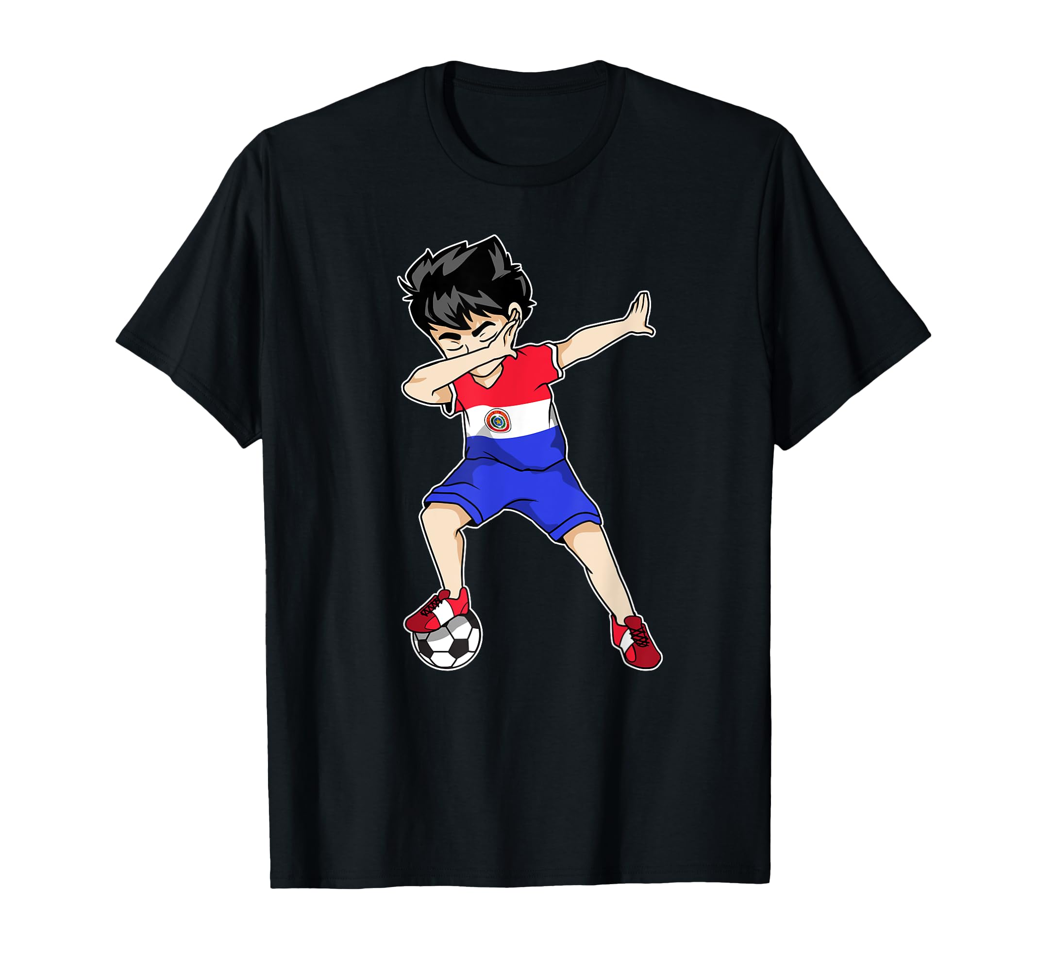Dabbing Soccer Paraguay Football T-Shirt - Graphic Print for Adults - T-Shirt, Sweatshirt, Hoodie