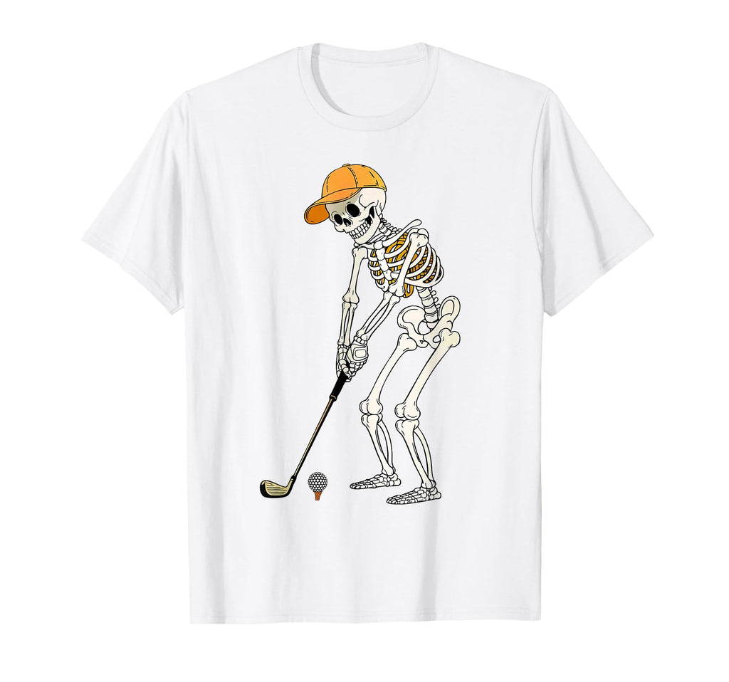 Skeleton Golf Halloween Golfer Golf T-Shirt - Fun Novelty Design Men Women - T-Shirt, Sweatshirt, Hoodie