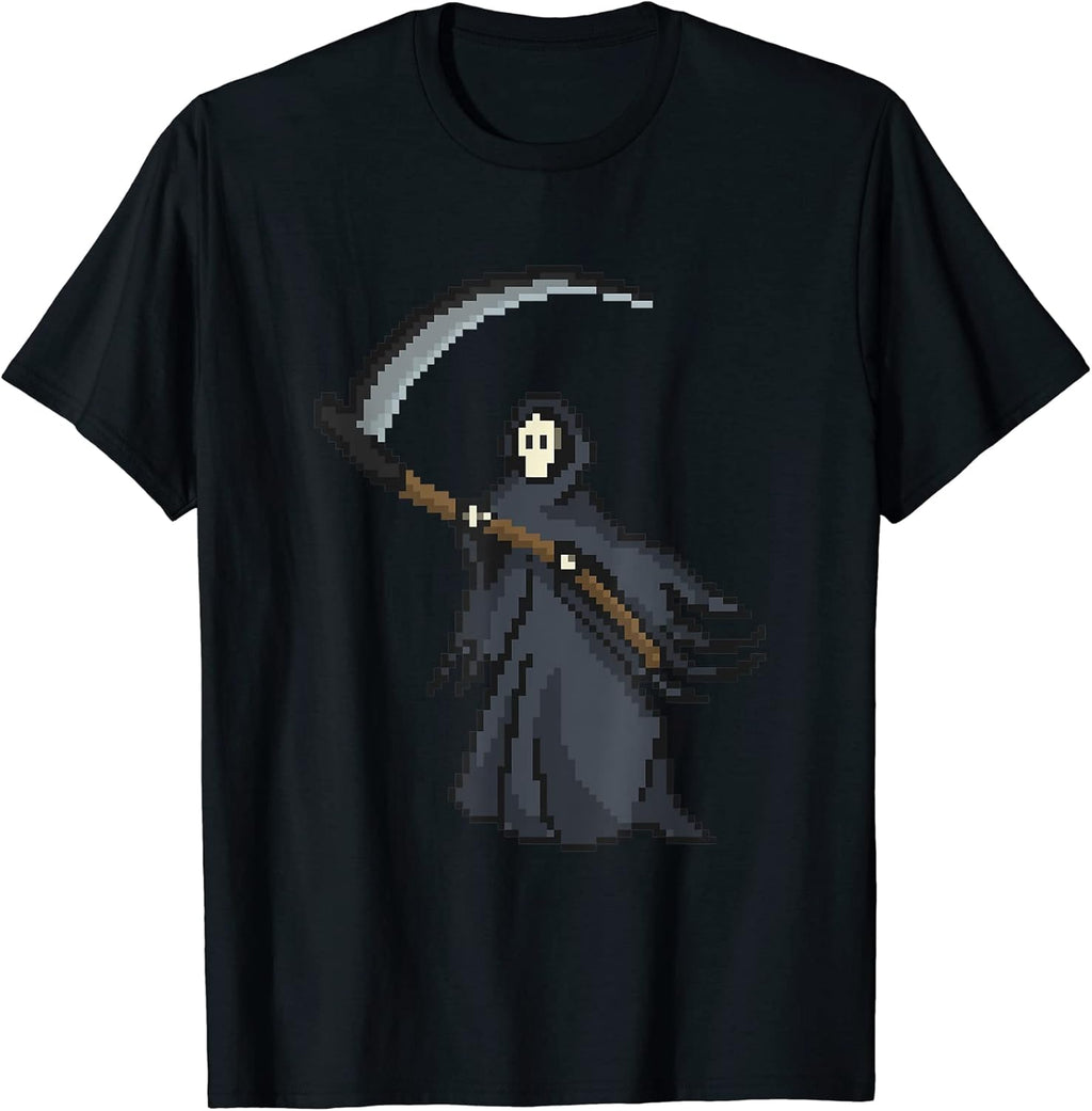Pixel Art Grim Reaper - Adult & Kids T-Shirts, Sweatshirts & Hoodies apparel design preview 1