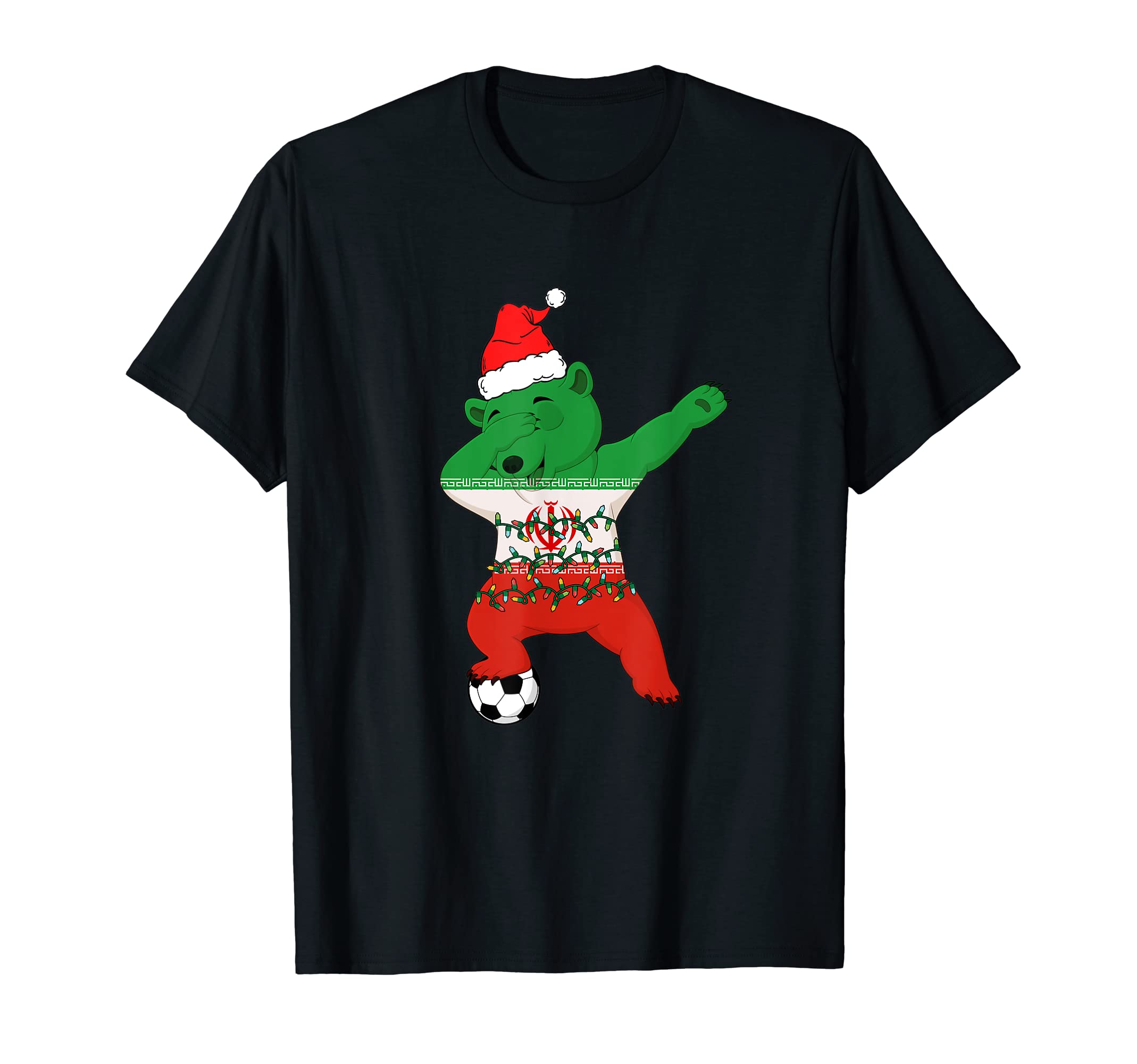 Soccer Dabbing Polar Bear Hat Lights T-Shirt - Trendy Graphic Men Women - T-Shirt, Sweatshirt, Hoodie